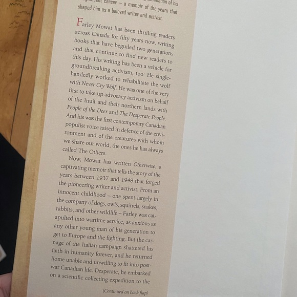 Farley Mowat “Otherwise”. Hardcover. A memoir - Picture 13 of 13